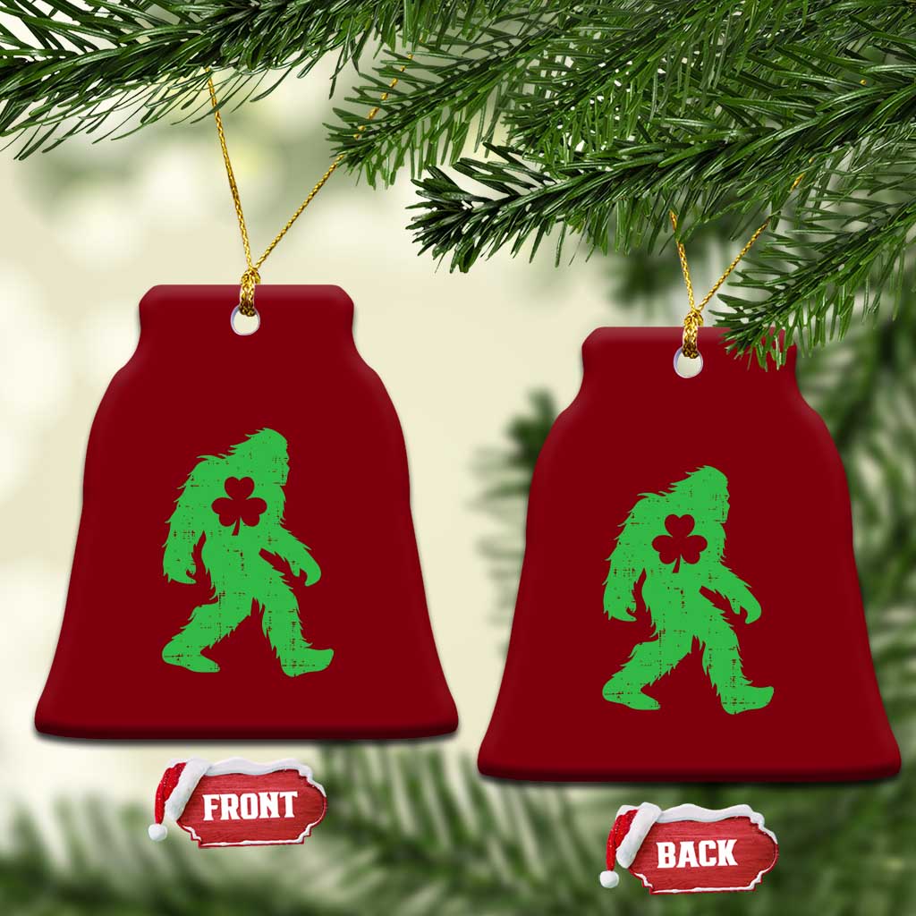 St Patricks Day Bigfoot Ceramic Ornament Sasquatch Lucky Shamrock TS02 Print Your Wear