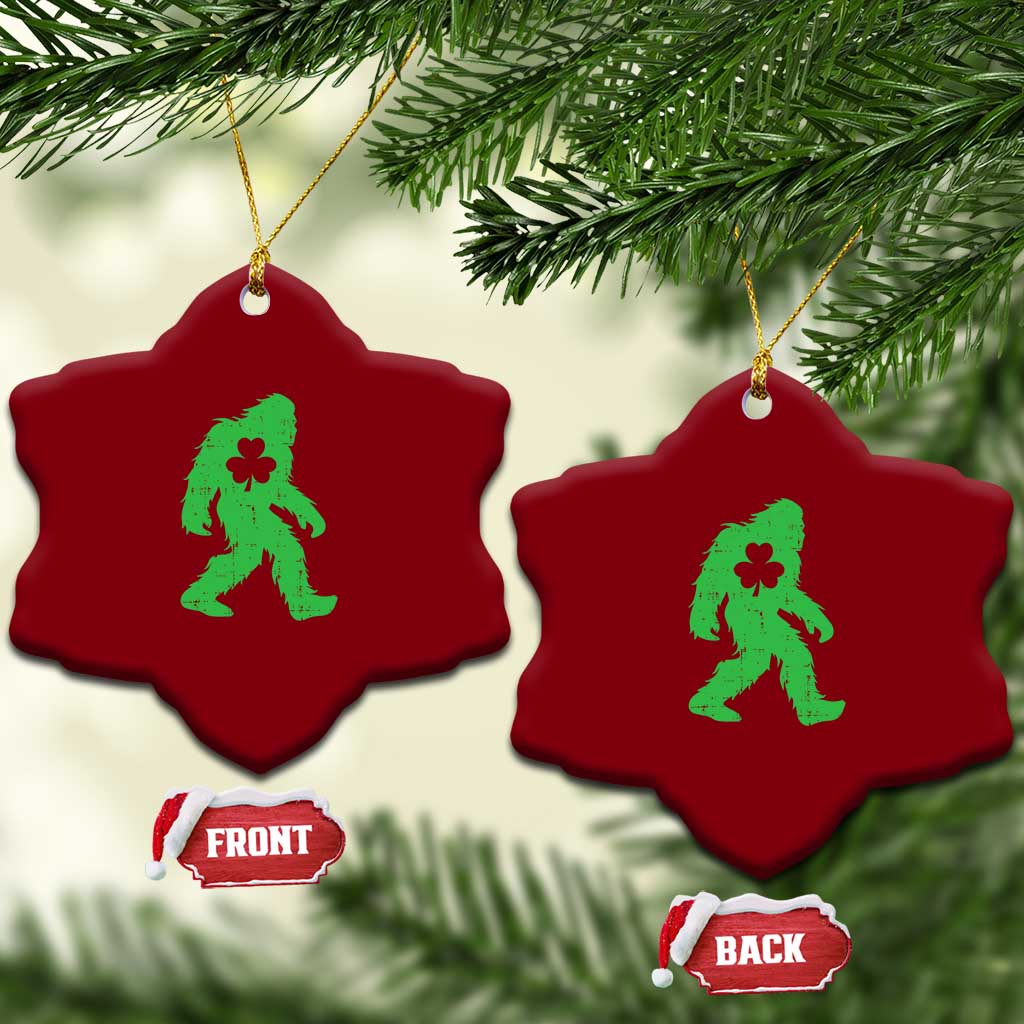 St Patricks Day Bigfoot Ceramic Ornament Sasquatch Lucky Shamrock TS02 Print Your Wear