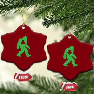 St Patricks Day Bigfoot Ceramic Ornament Sasquatch Lucky Shamrock TS02 Print Your Wear
