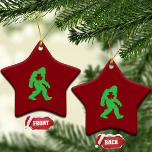 St Patricks Day Bigfoot Ceramic Ornament Sasquatch Lucky Shamrock TS02 Print Your Wear