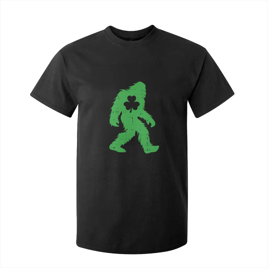 St Patricks Day Bigfoot T Shirt For Kid Sasquatch Lucky Shamrock TS02 Black Print Your Wear