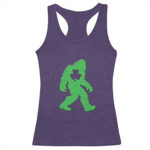 St Patricks Day Bigfoot Racerback Tank Top Sasquatch Lucky Shamrock TS02 Purple Print Your Wear