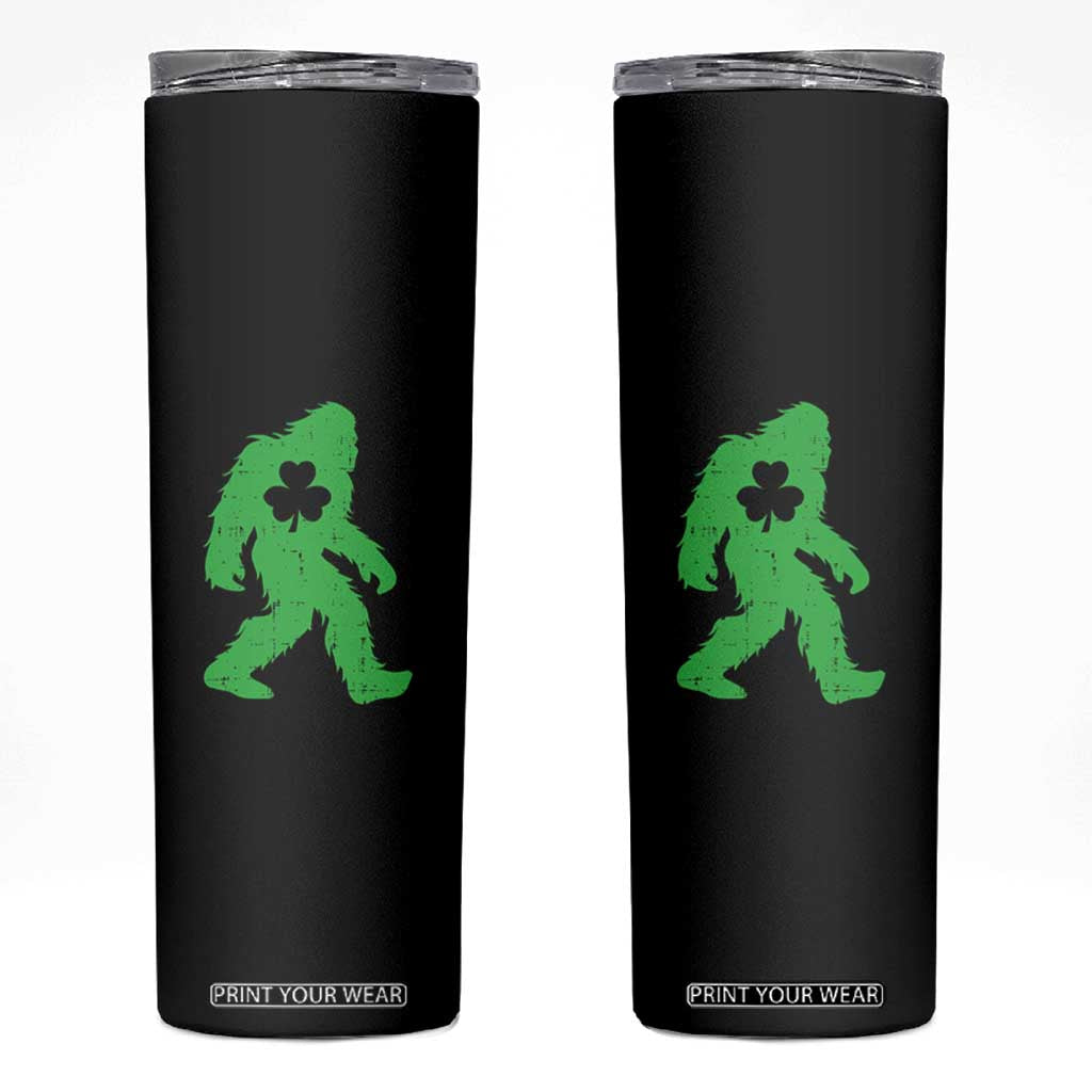 St Patricks Day Bigfoot Skinny Tumbler Sasquatch Lucky Shamrock TS02 Black Print Your Wear