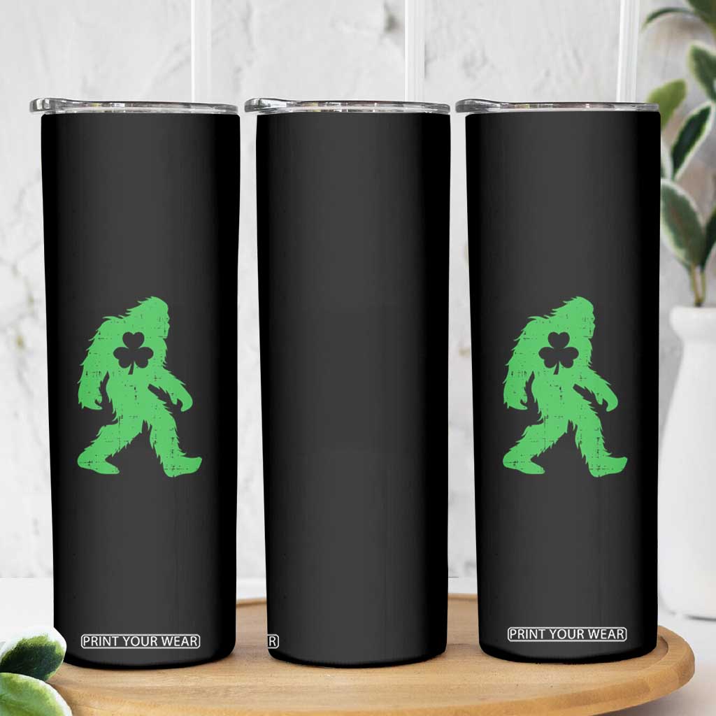 St Patricks Day Bigfoot Skinny Tumbler Sasquatch Lucky Shamrock TS02 Print Your Wear