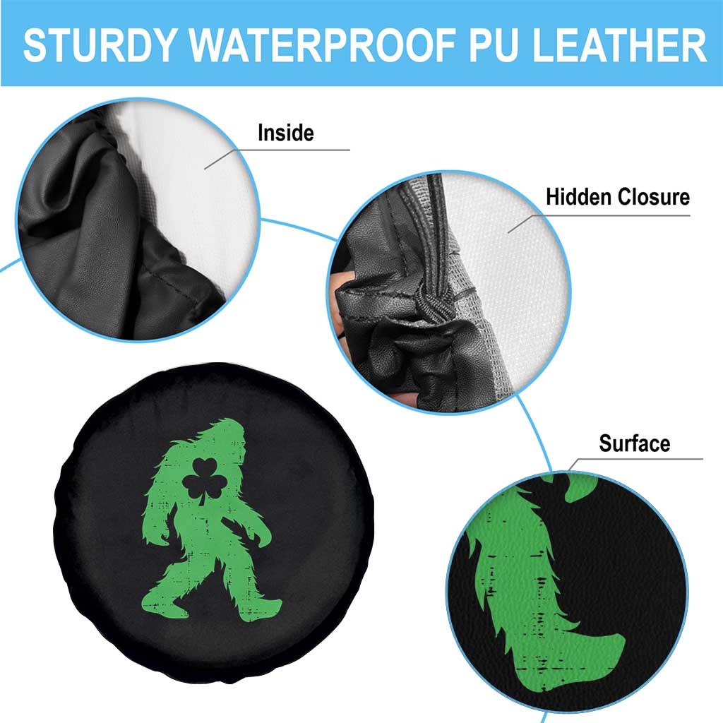 St Patricks Day Bigfoot Spare Tire Cover Sasquatch Lucky Shamrock TS02 Print Your Wear