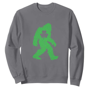 St Patricks Day Bigfoot Sweatshirt Sasquatch Lucky Shamrock TS02 Charcoal Print Your Wear