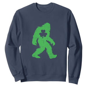 St Patricks Day Bigfoot Sweatshirt Sasquatch Lucky Shamrock TS02 Navy Print Your Wear