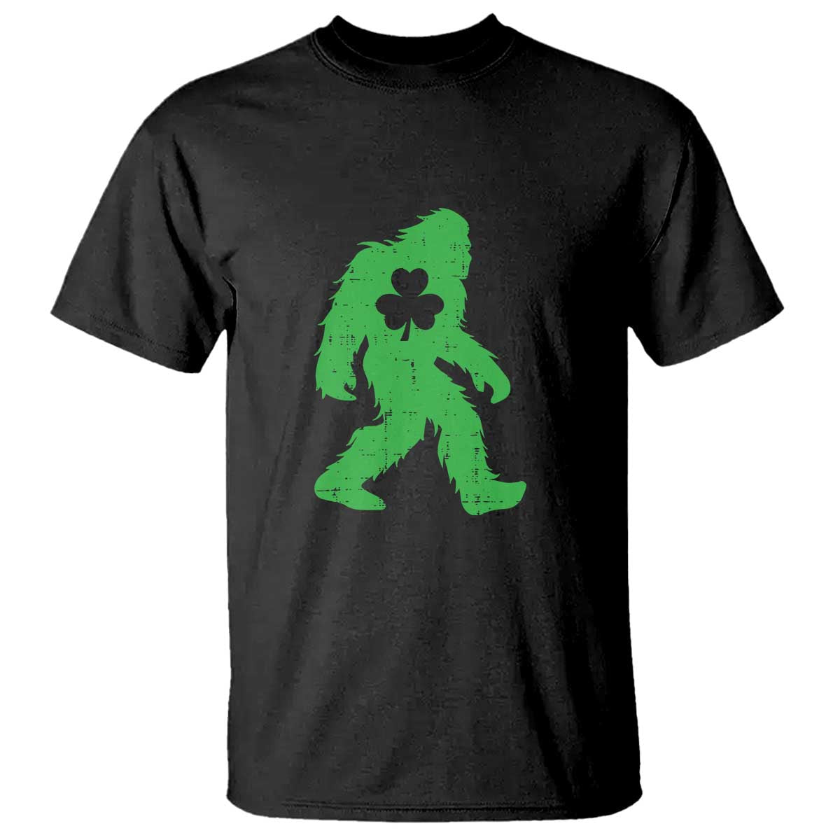 St Patricks Day Bigfoot T Shirt Sasquatch Lucky Shamrock TS02 Black Print Your Wear