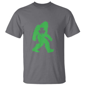 St Patricks Day Bigfoot T Shirt Sasquatch Lucky Shamrock TS02 Charcoal Print Your Wear