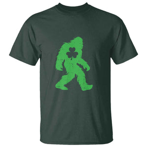 St Patricks Day Bigfoot T Shirt Sasquatch Lucky Shamrock TS02 Dark Forest Green Print Your Wear