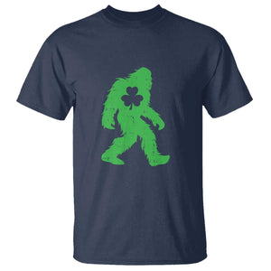 St Patricks Day Bigfoot T Shirt Sasquatch Lucky Shamrock TS02 Navy Print Your Wear