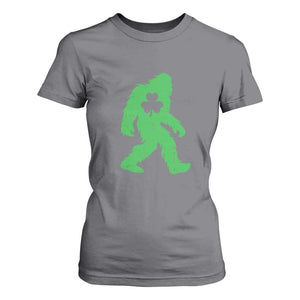St Patricks Day Bigfoot T Shirt For Women Sasquatch Lucky Shamrock TS02 Charcoal Print Your Wear