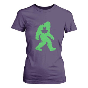 St Patricks Day Bigfoot T Shirt For Women Sasquatch Lucky Shamrock TS02 Purple Print Your Wear