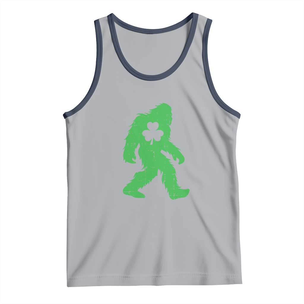 St Patricks Day Bigfoot Tank Top Sasquatch Lucky Shamrock TS02 Athletic Heather Navy Print Your Wear
