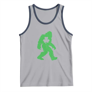 St Patricks Day Bigfoot Tank Top Sasquatch Lucky Shamrock TS02 Athletic Heather Navy Print Your Wear