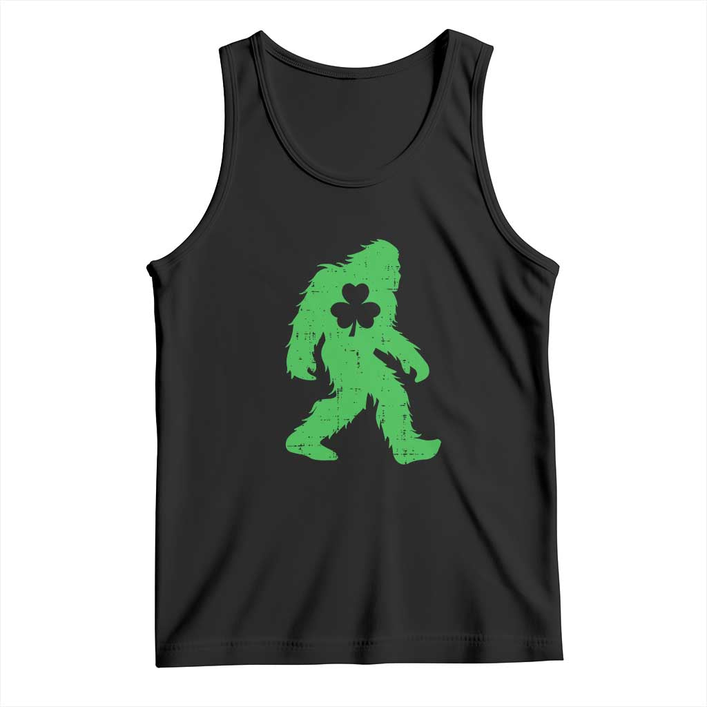 St Patricks Day Bigfoot Tank Top Sasquatch Lucky Shamrock TS02 Black Print Your Wear