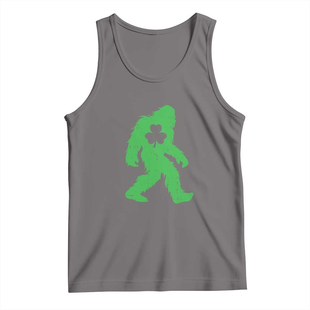 St Patricks Day Bigfoot Tank Top Sasquatch Lucky Shamrock TS02 Deep Heather Print Your Wear