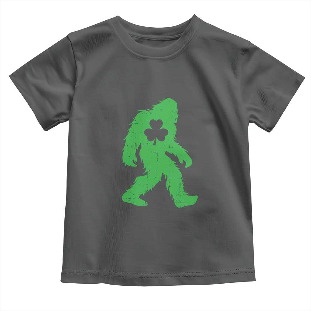 St Patricks Day Bigfoot Toddler T Shirt Sasquatch Lucky Shamrock TS02 Dark Heather Print Your Wear