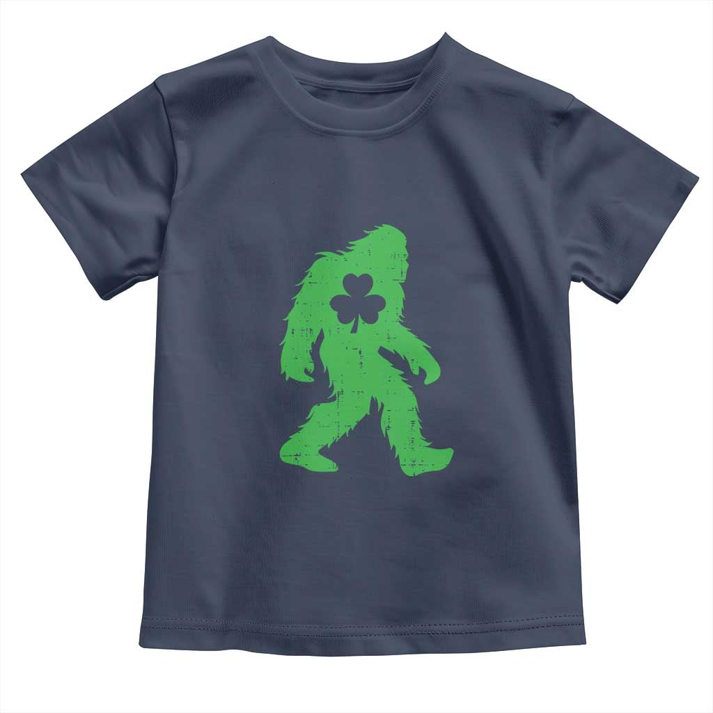 St Patricks Day Bigfoot Toddler T Shirt Sasquatch Lucky Shamrock TS02 Navy Print Your Wear