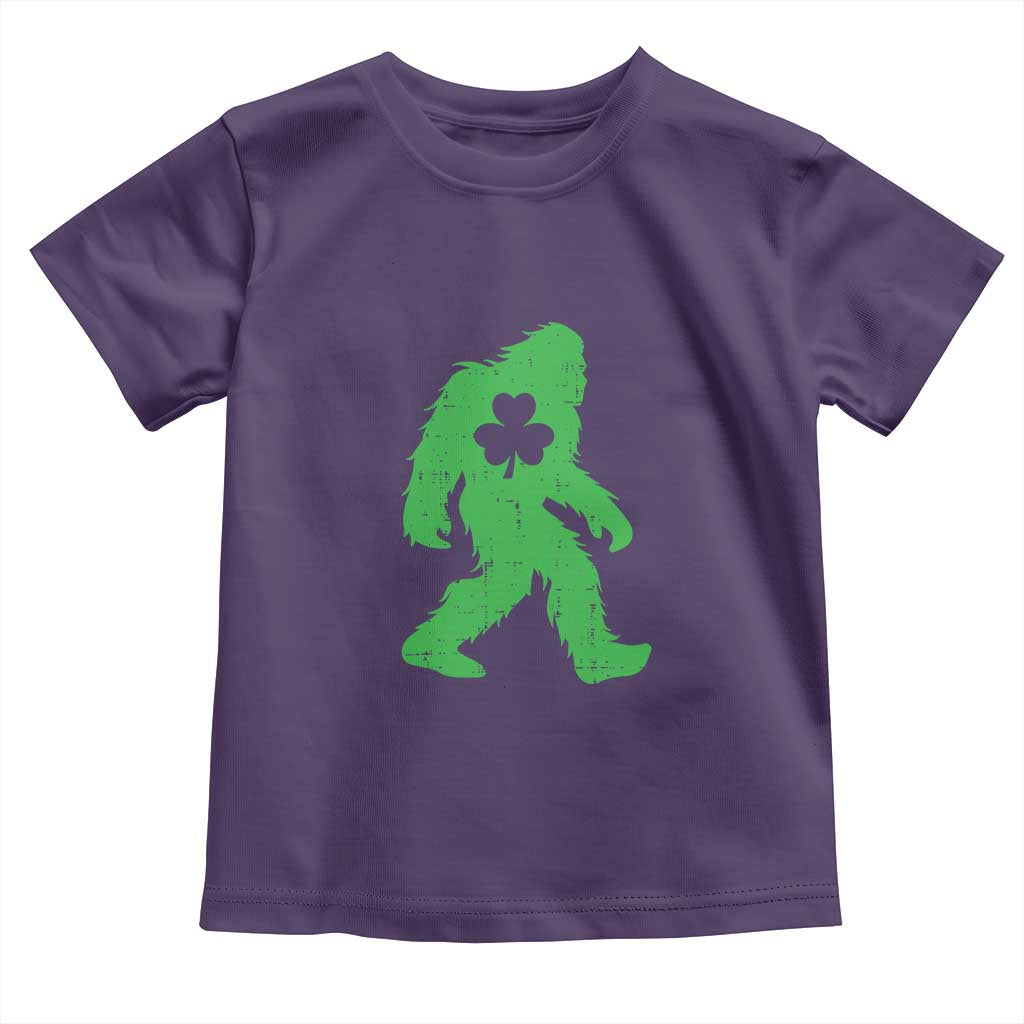 St Patricks Day Bigfoot Toddler T Shirt Sasquatch Lucky Shamrock TS02 Purple Print Your Wear
