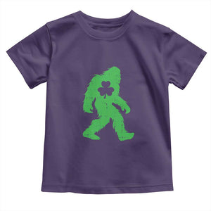St Patricks Day Bigfoot Toddler T Shirt Sasquatch Lucky Shamrock TS02 Purple Print Your Wear