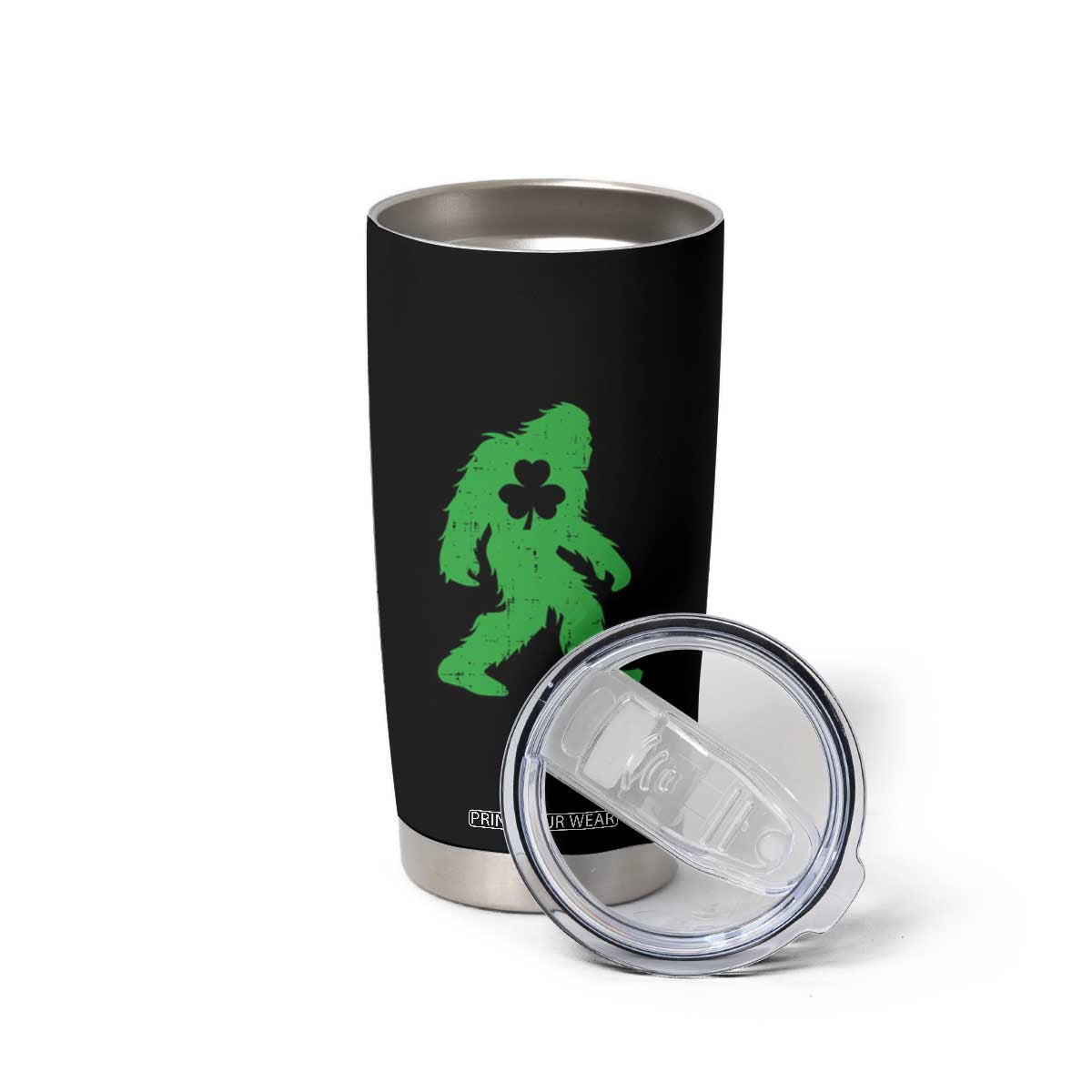 St Patricks Day Bigfoot Tumbler Cup Sasquatch Lucky Shamrock TS02 Print Your Wear