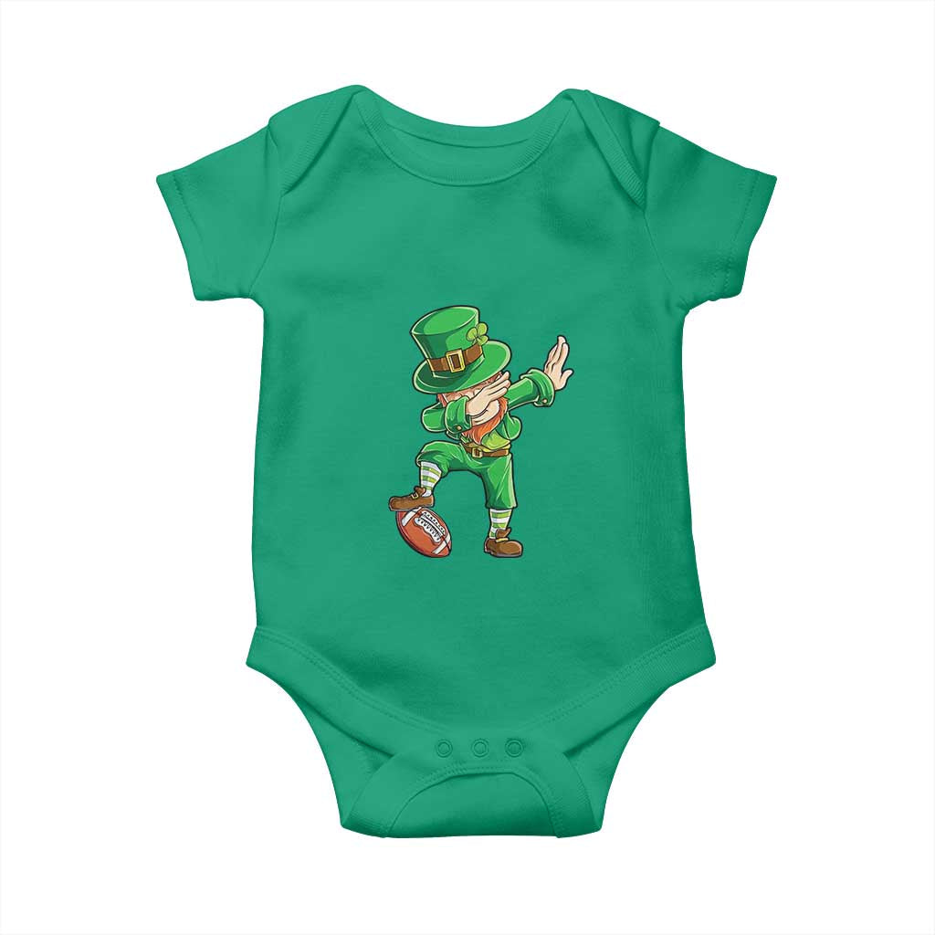 Dabbing Leprechaun Football Baby Onesie St Patricks Day Sports Lover TS02 Irish Green Print Your Wear