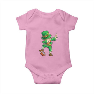 Dabbing Leprechaun Football Baby Onesie St Patricks Day Sports Lover TS02 Light Pink Print Your Wear