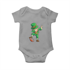Dabbing Leprechaun Football Baby Onesie St Patricks Day Sports Lover TS02 Sport Gray Print Your Wear