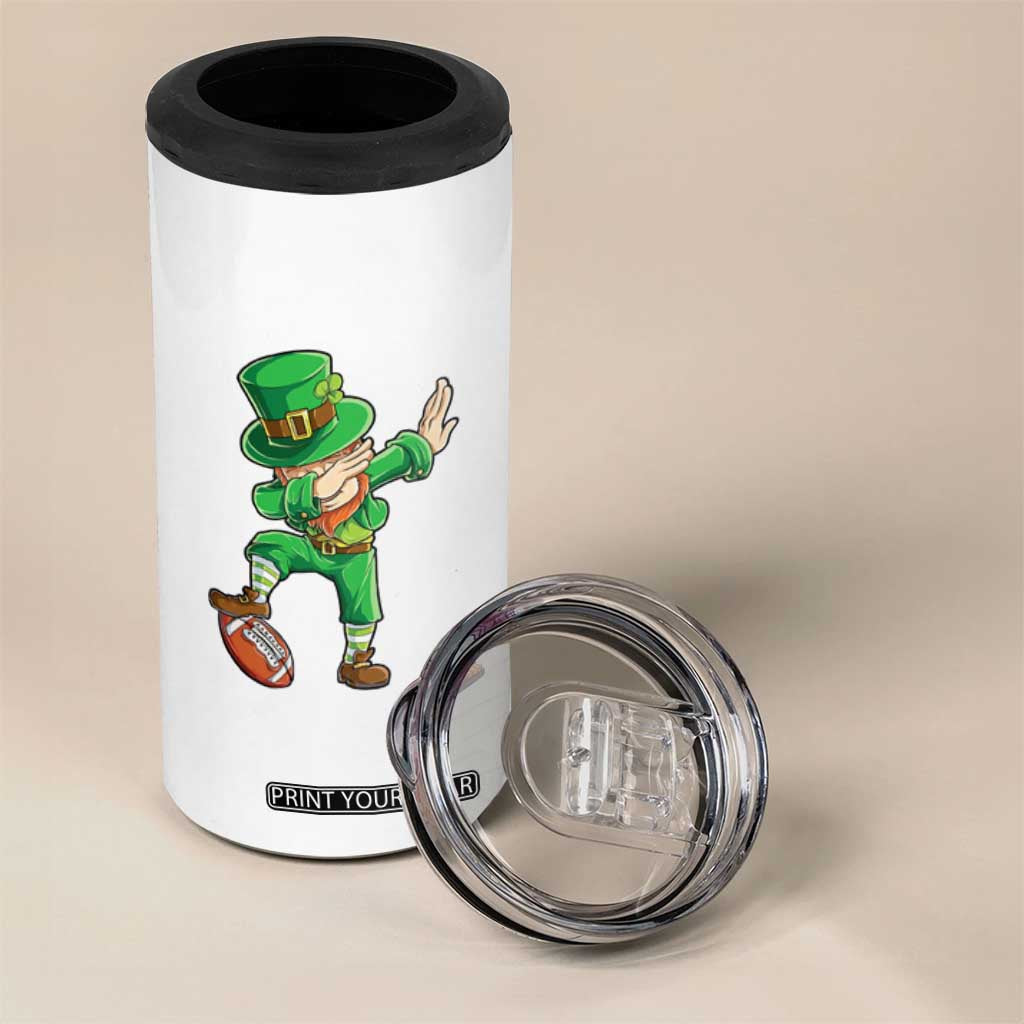 Dabbing Leprechaun Football 4 in 1 Can Cooler Tumbler St Patricks Day Sports Lover TS02 Print Your Wear
