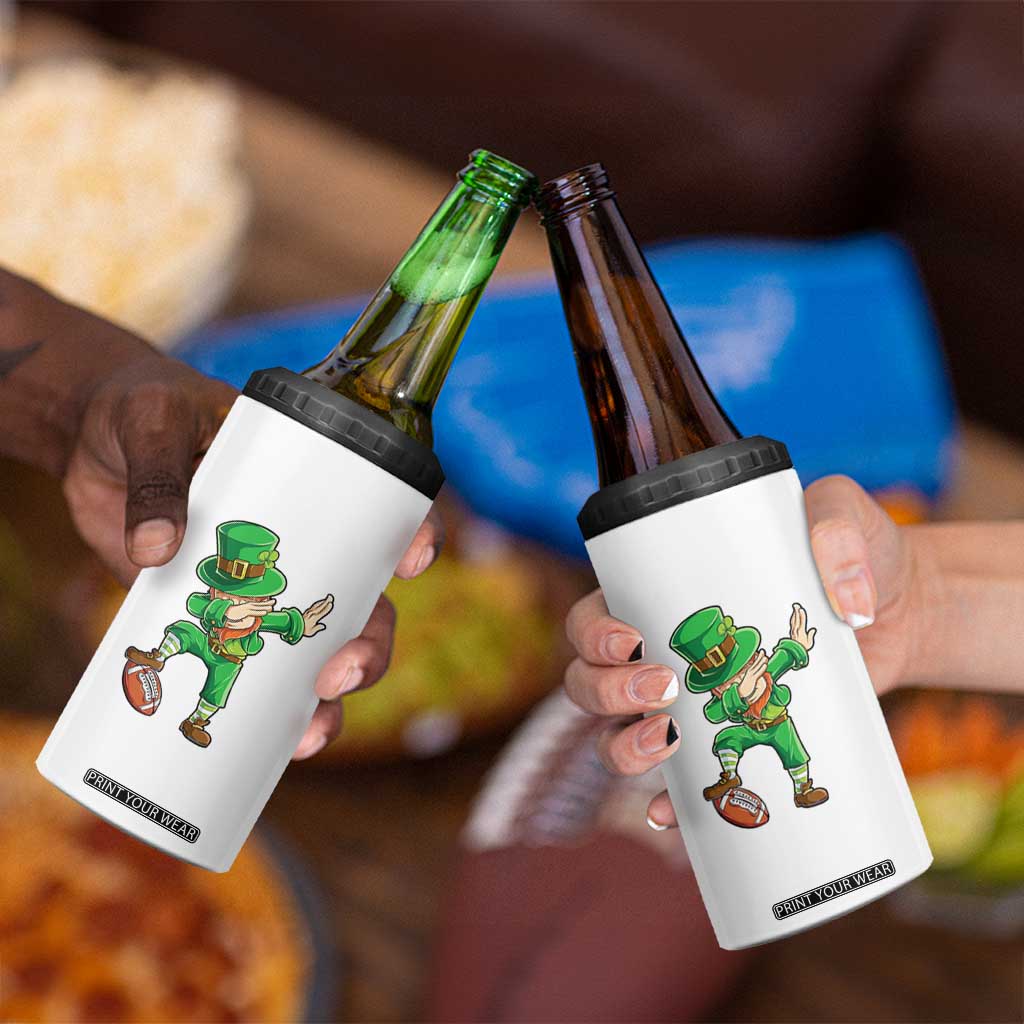 Dabbing Leprechaun Football 4 in 1 Can Cooler Tumbler St Patricks Day Sports Lover TS02 Print Your Wear