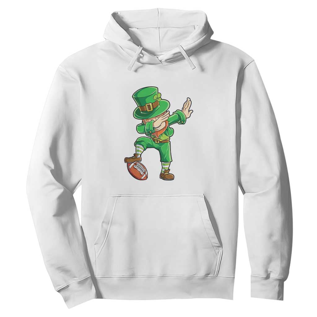 Dabbing Leprechaun Football Hoodie St Patricks Day Sports Lover TS02 White Print Your Wear
