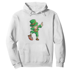 Dabbing Leprechaun Football Hoodie St Patricks Day Sports Lover TS02 White Print Your Wear