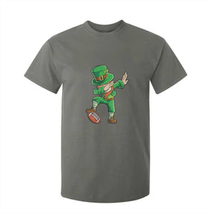 Dabbing Leprechaun Football T Shirt For Kid St Patricks Day Sports Lover TS02 Military Green Print Your Wear