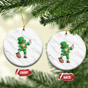 Dabbing Leprechaun Football Ceramic Ornament St Patricks Day Sports Lover TS02 1pc White Marble Print Your Wear