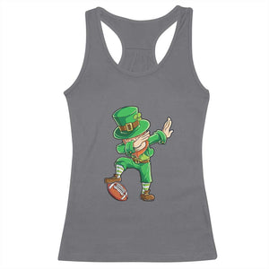 Dabbing Leprechaun Football Racerback Tank Top St Patricks Day Sports Lover TS02 Charcoal Print Your Wear