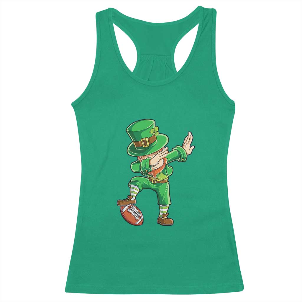 Dabbing Leprechaun Football Racerback Tank Top St Patricks Day Sports Lover TS02 Irish Green Print Your Wear