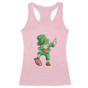 Dabbing Leprechaun Football Racerback Tank Top St Patricks Day Sports Lover TS02 Light Pink Print Your Wear