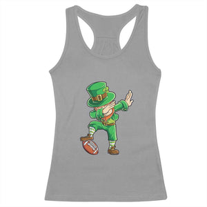 Dabbing Leprechaun Football Racerback Tank Top St Patricks Day Sports Lover TS02 Sport Gray Print Your Wear