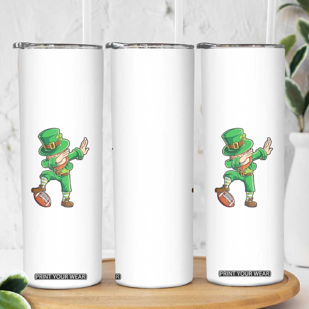 Dabbing Leprechaun Football Skinny Tumbler St Patricks Day Sports Lover TS02 Print Your Wear