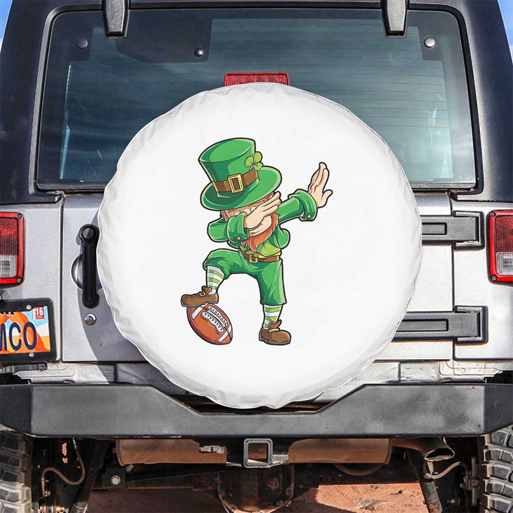 Dabbing Leprechaun Football Spare Tire Cover St Patricks Day Sports Lover TS02 No hole White Print Your Wear