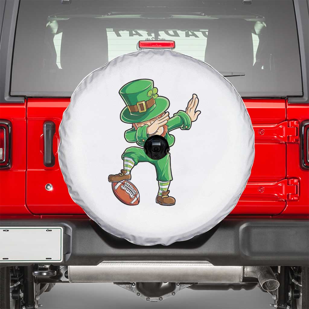 Dabbing Leprechaun Football Spare Tire Cover St Patricks Day Sports Lover TS02 White Print Your Wear