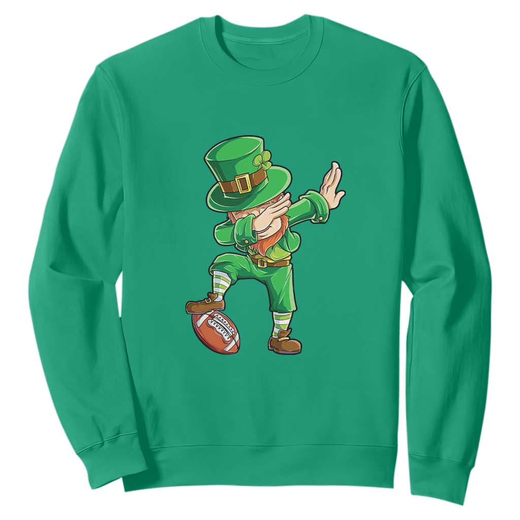 Dabbing Leprechaun Football Sweatshirt St Patricks Day Sports Lover TS02 Irish Green Print Your Wear
