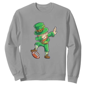 Dabbing Leprechaun Football Sweatshirt St Patricks Day Sports Lover TS02 Sport Gray Print Your Wear