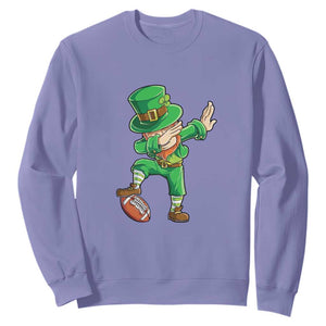 Dabbing Leprechaun Football Sweatshirt St Patricks Day Sports Lover TS02 Violet Print Your Wear