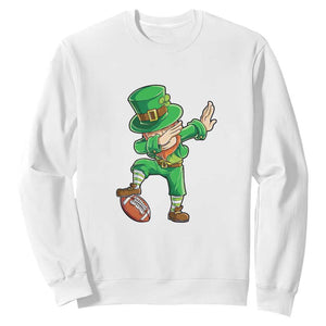 Dabbing Leprechaun Football Sweatshirt St Patricks Day Sports Lover TS02 White Print Your Wear
