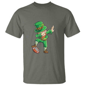 Dabbing Leprechaun Football T Shirt St Patricks Day Sports Lover TS02 Military Green Print Your Wear