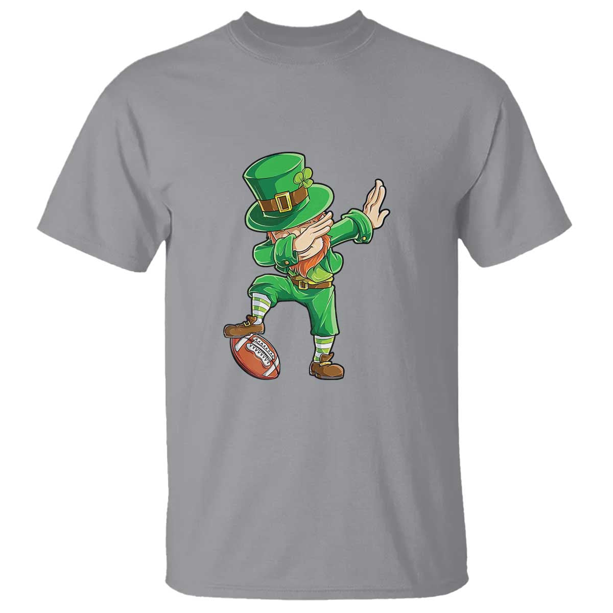 Dabbing Leprechaun Football T Shirt St Patricks Day Sports Lover TS02 Sport Gray Print Your Wear