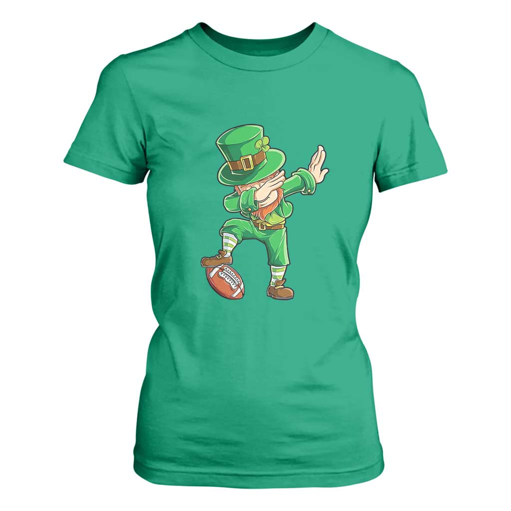 Dabbing Leprechaun Football T Shirt For Women St Patricks Day Sports Lover TS02 Irish Green Print Your Wear