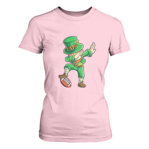 Dabbing Leprechaun Football T Shirt For Women St Patricks Day Sports Lover TS02 Light Pink Print Your Wear